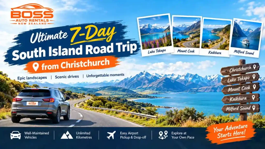 Ultimate 7-Day South Island Road Trip from Christchurch – Boss Auto Rentals New Zealand